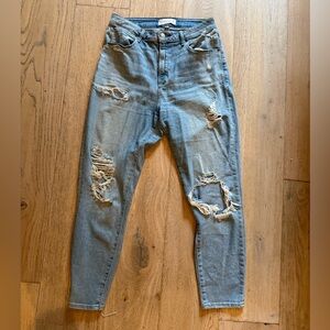 Abercrombie & Fitch Light Blue Distressed Ankle Jeans
